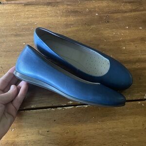 New Ecco Touch Ballet Flats Ballerina Size 35 blue Leather Comfort Shoes